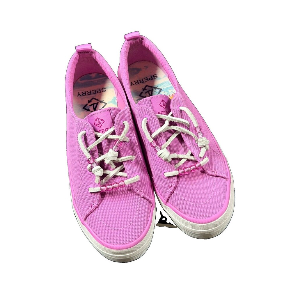 Sperry Crest Vibe Beaded Flamingo Pink Women’s Sneakers Size 7 Mint STS88737